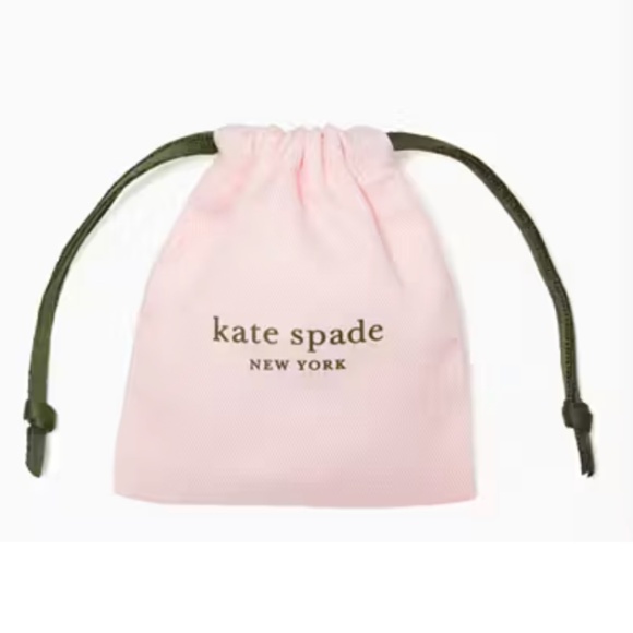 NEW Kate Spade Spot The Spade Pave Huggies Drop Dange Earrings Silver Clear - Picture 5 of 8